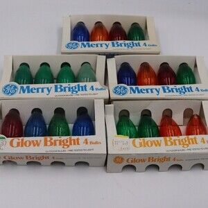 Merry Bright Glow Bright Lot of Vintage Christmas Light Bulbs